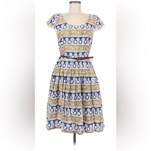 Corey Lynn Calter Blue and Yellow Midi Dress